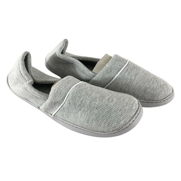 Womens Slippers Clogs Fabric Ribbed Slip On Gray Size 10 - Picture 1 of 4